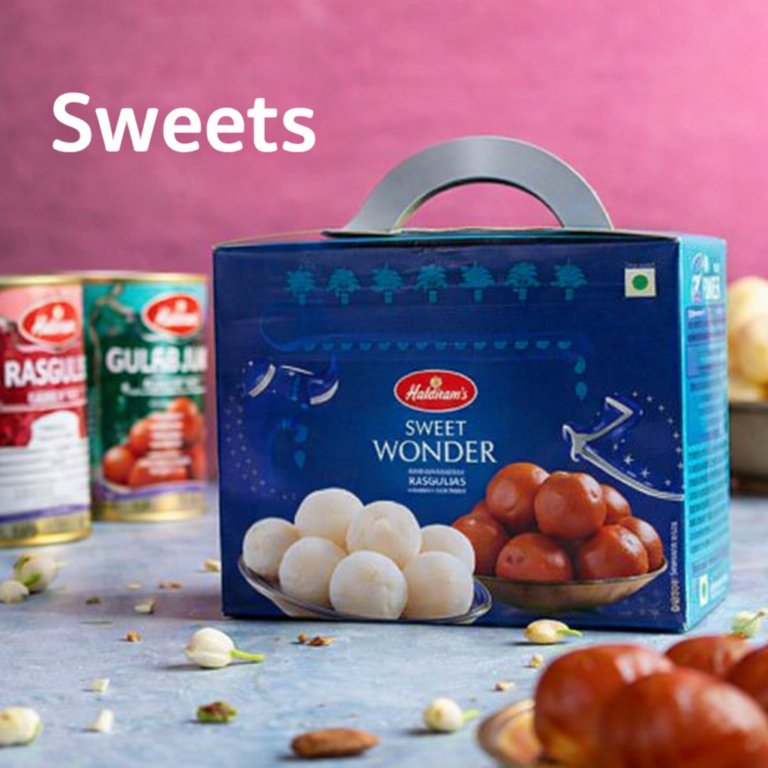 Haldiram's sweets assortment on display